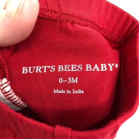 NWT Burt's Bees Baby pants set Christmas outfit snowflakes size 0-3 months - Picture 6 of 10